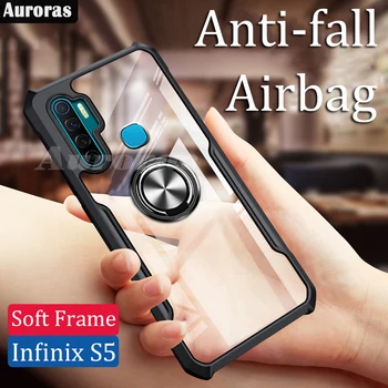 Aurorele Pentru Infinix S5 Lite Caz Oficial Original, rezistent la Șocuri Clar Cu Inel Moale Acoperire Cadru Pentru infinix s5 Airbag Caz