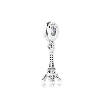 Autentic Argint 925 Turnul Eiffel Pandantive se Potrivește Europene Farmecul Brățară Margele pentru Femei Bijuterii en-Gros