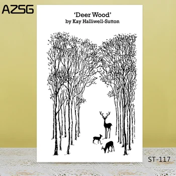 AZSG Cerb În Pădure Clar Timbre/Sigilii Pentru DIY Scrapbooking/Carte de a Face/Album Decorative Silicon Timbru Meserii