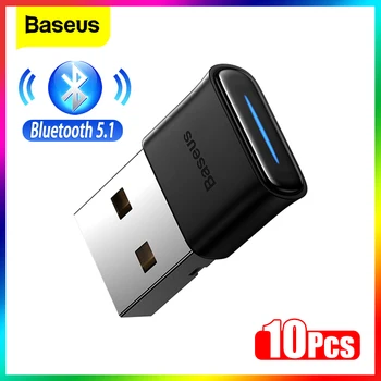 Baseus Adaptor Bluetooth USB Dongle Adaptador Bluetooth 5.1 pentru PC, Laptop Mouse Wireless Audio Vorbitor Receptor Transmițător USB