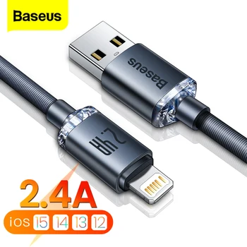 Baseus Cablu USB Pentru iPhone 13 12 11 Pro Xs Max 8 7 6s 5s 2.4 O Încărcare Rapidă Cablu de Telefon Mobil Pentru iPad Incarcator de Date Cablul de Sârmă