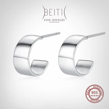 Beitil Elegant Argint 925 Geometrice Cercei Stud Simplu Și Rafinat de Bijuterii Potrivite Pentru Femei Uzura de zi cu Zi