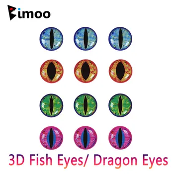 Bimoo 50pcs Holografice 3D Epoxidice Ochi de Pește Dragon Ochi Pentru Legarea Streamer apă Sărată Zbura Jig Momeli de Pescuit Nada Face 3mm~12mm