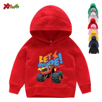 Blaze si Monster Machines Copii Desene animate Amuzant Tricou Copii Băieți Fete Iarna Tricou Copii Topuri Haine de Copil Hoodie
