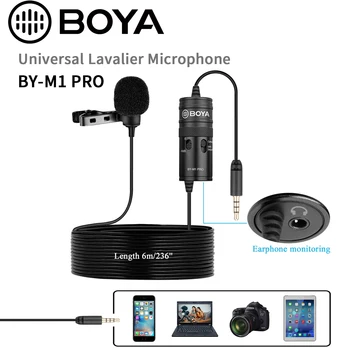 BOYA BY-M1 Pro Lavaliera, Studio Clip-on Condensator Micophone pentru Smartphone-uri,DSLR camera Video Audio