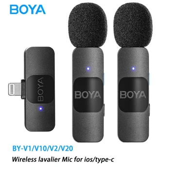 BOYA BY-V Nou Lavaliera Wireless Rever Microfon Audio Înregistrare Video pentru iPhone/iPad/Android/Xiaomi/Huawei Joc Live Streaming