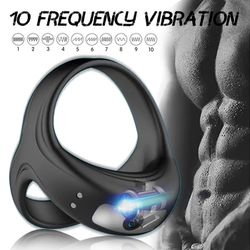 bpm Penis Vibrator Cock Ring pentru Om Intarziere Ejaculare Jucarii Sexuale pentru Bărbați Inele de Cuplu Penisring Jucării pentru Adulți de sex masculin de castitate