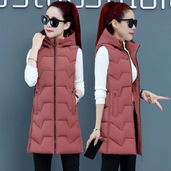 Br 2023 Nou Brand de Iarnă pentru Femei jacheta Windproof Cald Timp de Bumbac Vesta Casual Mâneci lungi cu glugă femme blana vesta