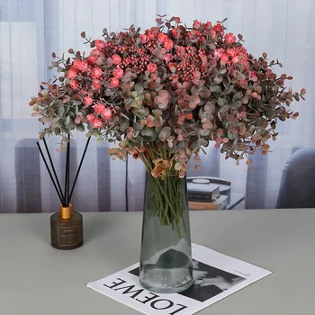 Buchete de mireasa lega grămadă acasă moale vaza de flori aranjament diy rafie lega niște artificiale flori artificiale combinație