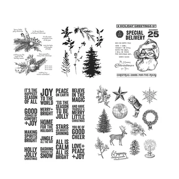 BUCURIA Scrisoare de Crăciun Elemente Limpede Transparent Silicon de Timbru pentru DIY Scrapbooking/ Carte de a Face Decorativ Clar Timbre