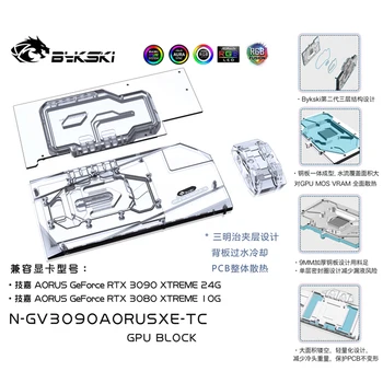 Bykski N-GV3090AORUSXE-TC Dual Active Răcit GPU Backplate Bloc Pentru GiGabyte AORUS RTX3080 3090 XTREME,Dublu VGA Cooler de Apă
