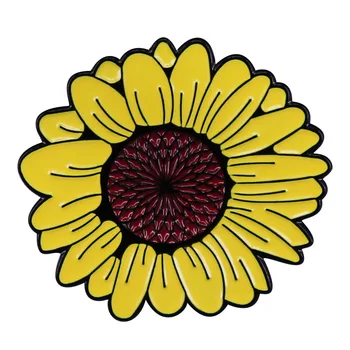 C3404 de Floarea-soarelui Email Pin Floare Frumoasa Insigna Brosa Rucsac, Servieta Insigne, Ace de Rever pentru Rucsaci Accesorii Bijuterii