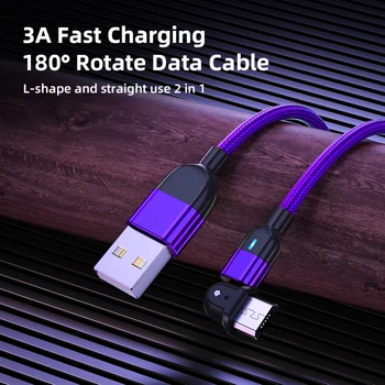 Cablu Micro USB La 180° Roti de Date USB Cablu de Încărcare rapidă pentru Xiaomi Palid Redmi MERGE 5 5Plus 6 A2 Lite 6A 7 7A 9A 9C S2 Nota 4 4X 5