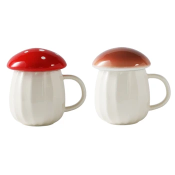 Cană Cafea ceramică cu Capac de Ciuperci Decor de Cafea Ceasca de Ciuperci Drăguț Lucruri Acasă Cadou Ușor de Utilizat și Curat Margini Netede