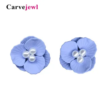 Carvejewl cercei stud floare de cauciuc de acoperire 2 straturi de cercei pentru femei bijuterii pearl cercei cadou fată de moda noua vânzare fierbinte