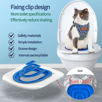 Cat De Toaletă Antrenor Reutilizabile Toaletă Formare Scaun Mat Pentru Pisici Din Material Plastic Set De Formare Pisica Litiera Pet Accessaries Nou Upgrade
