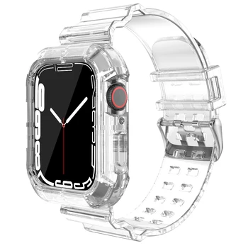 Caz+Curea Pentru Apple Watch Band 41mm 45mm 40mm 44mm 42mm/38mm Accesorii Silicon Moale Transparent Bratara iWatch 5 4 3 SE 6 7
