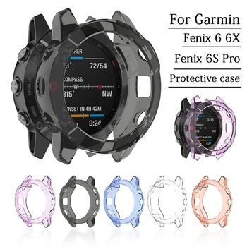 Caz de protecție Pentru Garmin Fenix 6 6S 6X Ceas Inteligent Protector Cadru Moale Ultra subtire TPU Caz Acoperire Pentru 6 Pro 6S 6X Pro Pro
