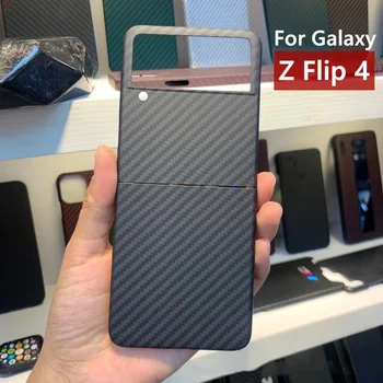 Caz Pentru Samsung Galaxy Z Flip 4 Aramid Fibre Ultra Subțire De Acoperire Real Fibra De Carbon Ușor, Rezistent La Șocuri Înapoi Caz Pentru Z Flip4