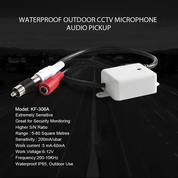 CCTV Audio Ridica un MICROFON Extrem de Sensibil Audio Mini Microfon Impermeabil IP65 Utilizarea în aer liber PENTRU PTZ Speed Dome IP