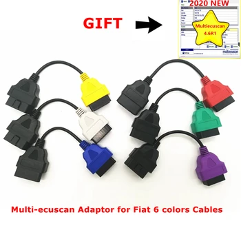 Cele mai noi 6 Culori pentru Multi-ecuscan software-ul Auto Conectorul de Diagnosticare Cablu Adaptor pentru Fiat A-lfa Romeo și Lancia ECU Scan