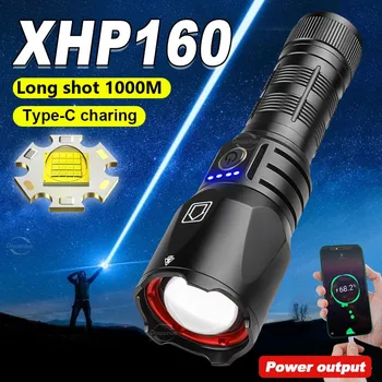 Cele mai noi XHP160 Super Puternic Lanterna Reîncărcabilă Lanterna XHP90 de Mare Putere Lanterna LED-uri USB cu Zoom Camping lanterne
