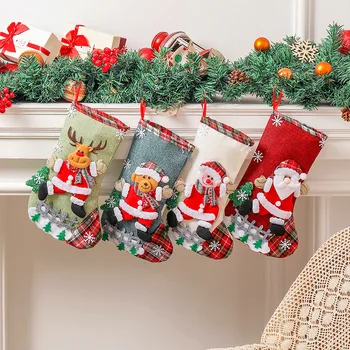 Ciorapi de crăciun Sac Cadou de Crăciun Candy Bag Noel Decoratiuni de Craciun pentru Casa Navidad 2022 Anul Nou Ciorap Pomul de Crăciun Decor