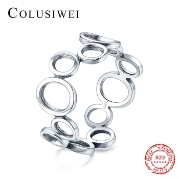 Colusiwei Nou 100% Argint 925 Neregulate Fagure de miere în Formă de Inel pentru Femei Minimalist Geometrice Deget Inelul de Bijuterii Unice