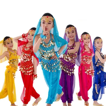 Copii Belly Dance Costume Set Dans Oriental Fete Dans Din Buric India Belly Dance Haine Bellydance Copii Copil Indian 6 Culori