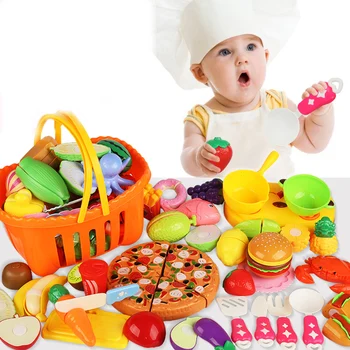 Copii de Bucătărie Casă de Joacă Jucării Vrac, Legume, Fructe, Pâine, Pește, se Taie Și se Taie Fructe Jucării pentru Copii