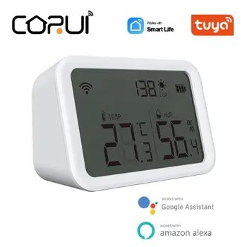 CORUI Tuya Wifi Inteligent de Temperatură și Umiditate Senzor de Viață Inteligent de Control de la Distanță Higrometru Termometru Pentru Alexa de Start Google