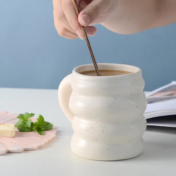Creative Cana de Apa Cana Ceramica Nordic Cești de Cafea cu Mare Handrip Ceramica Colorata Mare de Suc de Cana Handamade Drinkware Coffeeware