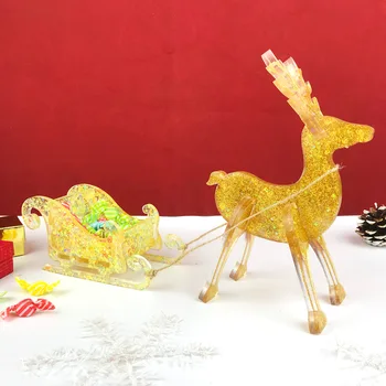 Crăciun Elan Ornament de Cristal Rășină Epoxidică Mucegai DIY de Crăciun Sania Auto Cutie de Depozitare Elan Mucegai Silicon