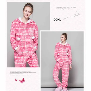 Crăciun Roșu Pasăre Kigurumi Femei Pijamale Zăpadă Print Animal Pijama Body-Uri Pentru Adulti Dintr-O Bucata Pijama Cosplay Costum Sleepwear
