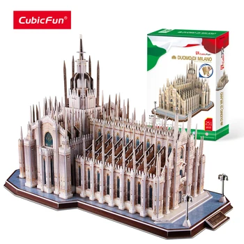 CubicFun Puzzle 3D Catedrala din Milano Arhitectura Model National Geographic Italia Biserica Puzzle-kit de Constructii Jucărie pentru Adulți Copii
