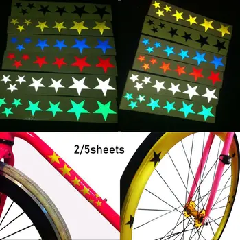 Curățare Uscată Fluorescente Stele Bicicleta Autocolante Reflectorizante Cadru Roata Autocolant Decal Accesorii MTB Biciclete Reflector