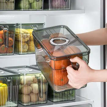 Cutie de depozitare de clasa Alimentare Proaspete-păstrarea Cutie Congelator Mâner Cutie de Depozitare Cutie Speciala de Legume Bucătărie Finisare Transparent