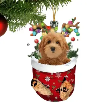 Câine Amuzant Pomul De Craciun Ornament Drăguț Câine Ciorap De Crăciun Agățat Pandantiv Schnauzer Teckel Teddy Câine Ornamente Pentru