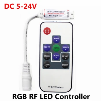DC 5V-12V-24V RGB RF Wireless Mini LED-uri Controler de la Distanță Driver Dimmer pentru LED Strip Lumină 2835 SMD 5050 3528 2835 3014 5630