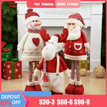 De Dimensiuni mari Crăciun Păpuși Retractabil Moș Crăciun, om de Zăpadă Elan Crăciun Figurine Decor de Crăciun Cadou pentru Copil Copac Crăciun Ornament