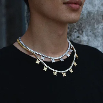 De moda de aur și Argint Fluture Pandantiv Colier pentru femei strălucitoare de cristal clavicula lanț moda nou design de bijuterii cadou pentru petrecere