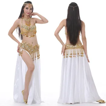 De Vânzare La Cald Performanță Imbracaminte Bellydance Haine Tinuta C/D Cupa Split Fusta Profesionale Femei Egiptene Set Costum Belly Dance