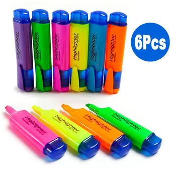 DELVTCH 6buc Set Bomboane de Culoare Marker Marker 4mm Oblic Sfat Stilou Fluorescent Pentru Birou Școală Wrting Arta de Desen Papetărie