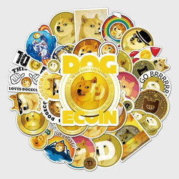 Desene Animate Anime Dogecoin Câine Autocolante Pentru Masina Laptop Telefon Caz Frigider Album Decal Impermeabil Graffiti Autocolant Jucarii Si Cadouri