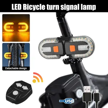 Detasabila Wireless de Control de la Distanță cu Bicicleta Stop Avertizare de Siguranță Biciclete din Spate Lampă de Încărcare USB de Cotitură Semnal Ciclism Lumina