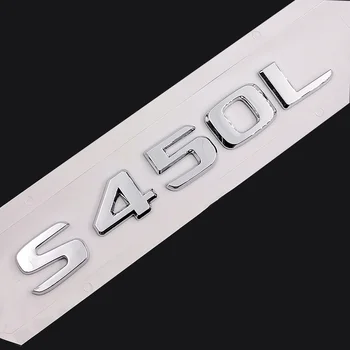 Dimensiune Original 1:1 Masina din spate coada Emblema Numărul de litere Autocolant Auto Pentru Mercedes Benz S450L S 450L Chrome Silver/ Negru Mat