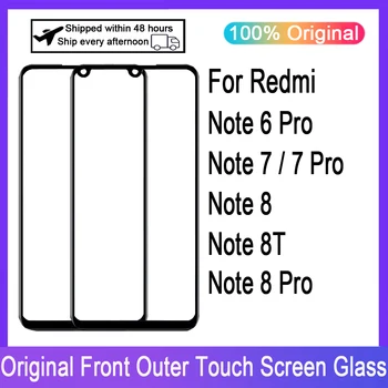 Display LCD Touch Panel Frontal din Sticlă Pentru Xiaomi Redmi Note 6 7 8 Pro Nota 7 Nota 8 8T Fata Panou Tactil de Sticlă Capac Obiectiv de Reparare