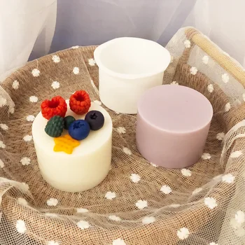 DIY Cilindrice Mici de Silicon Mucegai Tort Embrioni Rășină Mucegai Tort de Crema de Tort de Copt Lumanare Aromatherapy Sapun Matrite Meserii