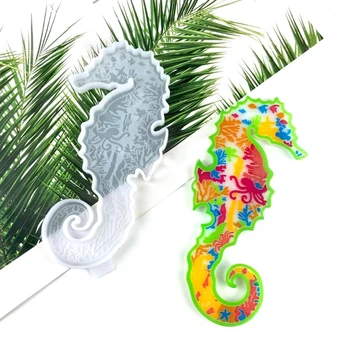 DIY Stereo Seahorse Ornamente de Cristal Rășină Epoxidică Mucegai Semi-stereoscopic Seahorse Agățat de Perete Decoratiuni Acasă Silicon Matrite