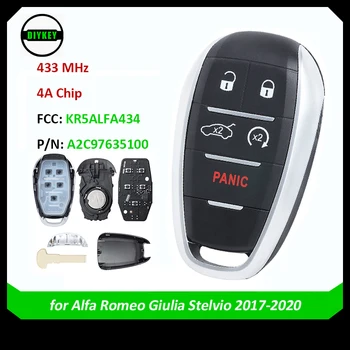 DIYKEY de Înlocuire a sistemului de acces fără cheie de la Distanță Inteligent Telecomanda 433MHz 4A Chip pentru Alfa Romeo Giulia Stelvio 2017-2020 KR5ALFA434 A2C97635100